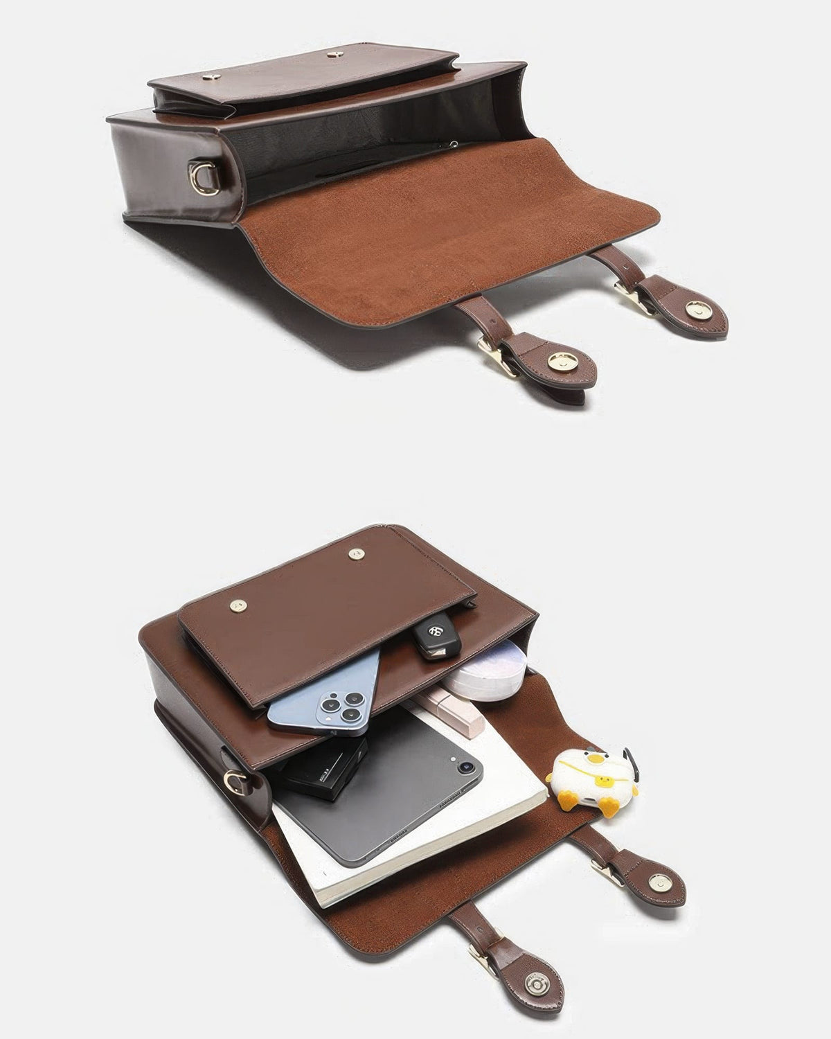 The Oxford Flap Leather Satchel & Crossbody Bag