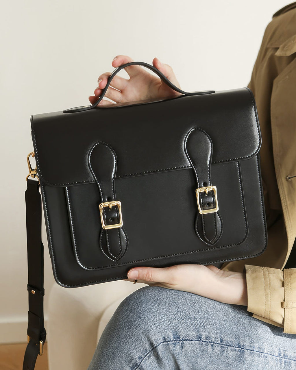 The Oxford Flap Leather Satchel & Crossbody Bag