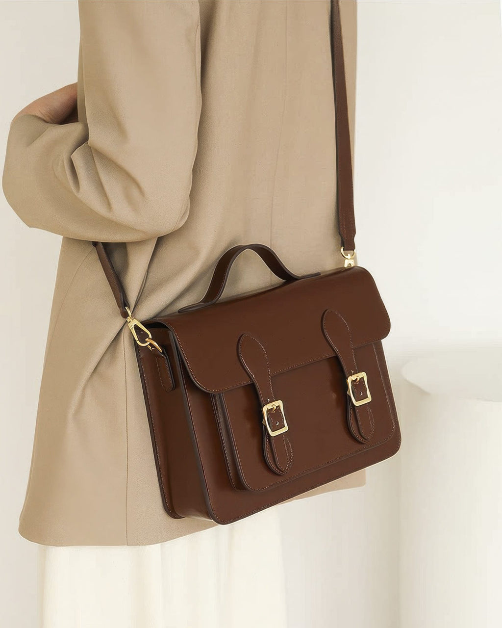 The Oxford Flap Leather Satchel & Crossbody Bag