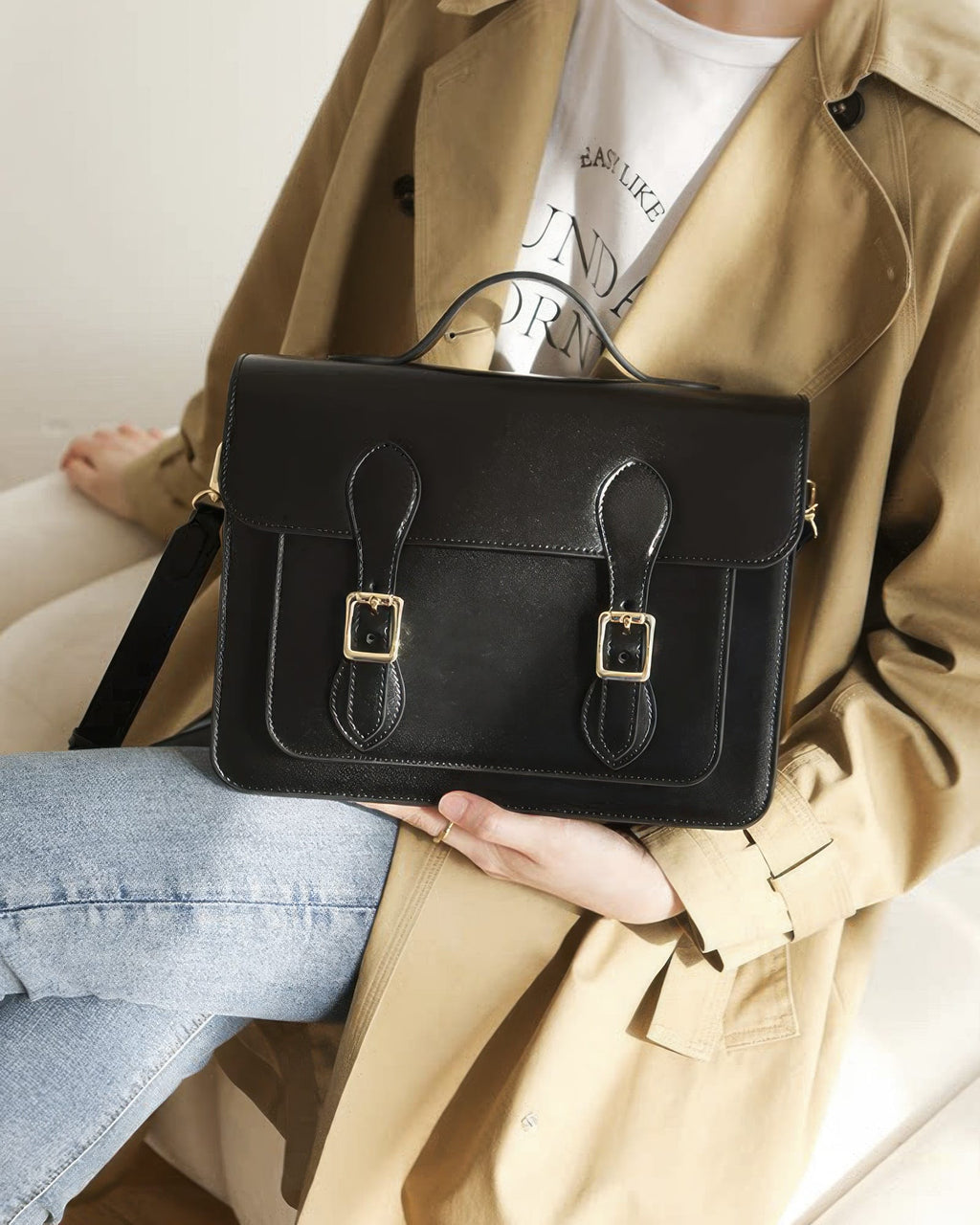 The Oxford Flap Leather Satchel & Crossbody Bag