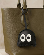 Playful Ghost French Goatskin Leather Bag Charm