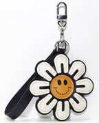 Smiley Daisy French Goatskin Leather Bag Charm