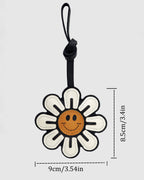 Smiley Daisy French Goatskin Leather Bag Charm