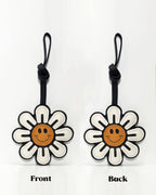 Smiley Daisy French Goatskin Leather Bag Charm